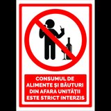 Indicator pentru consumul de alimente si bauturi din afara unitatii este strict interzis